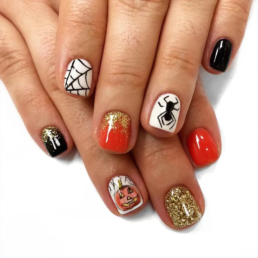 Halloween Pumpkin Press-On Nails-10